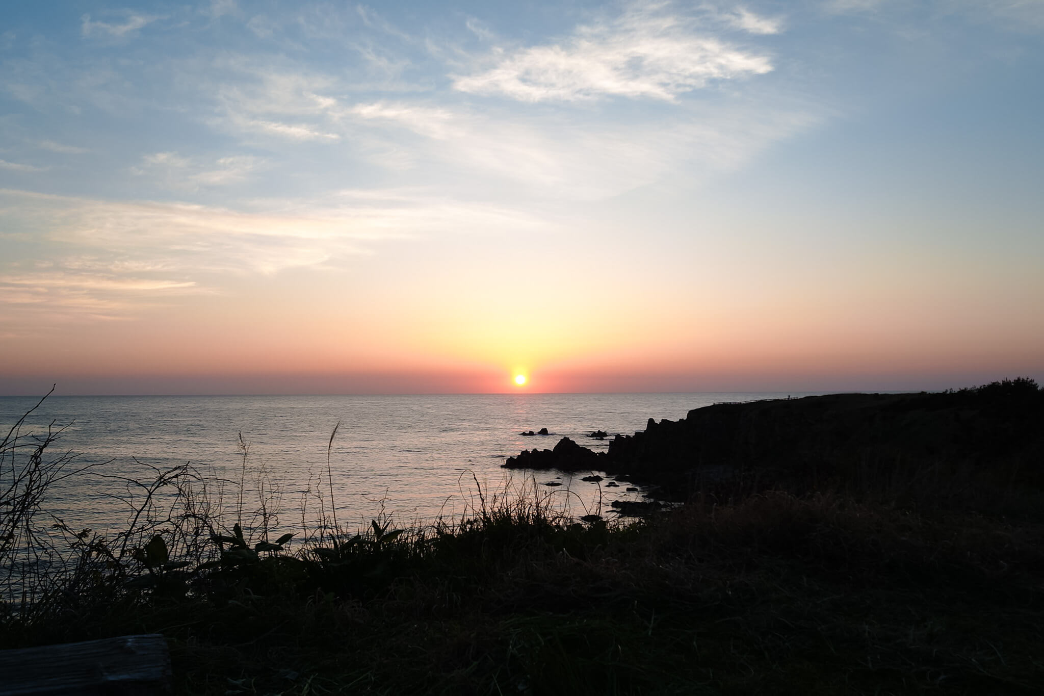 日本海に沈む夕日